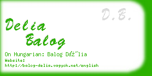 delia balog business card